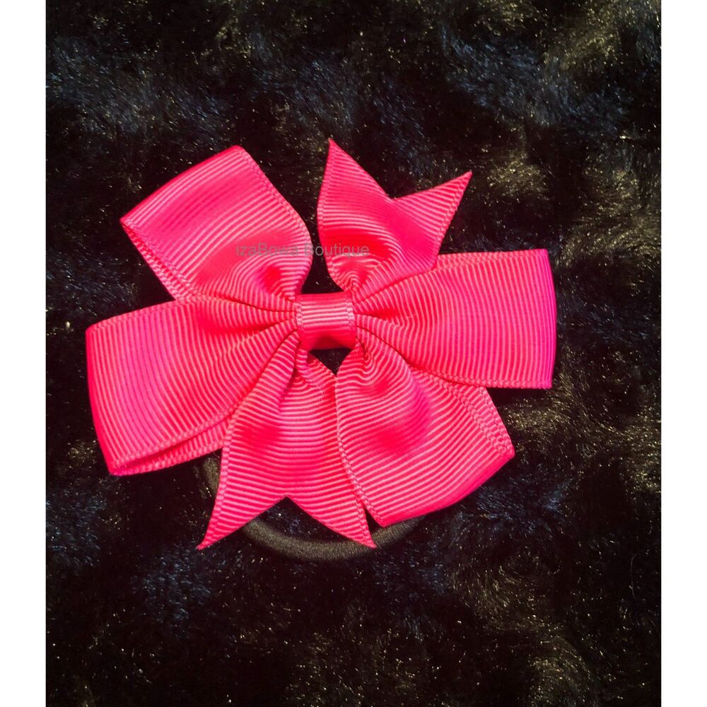 Hot Pink 3" Pinwheel Bow Ponytail  PO2688  Handmade NWT Boutique